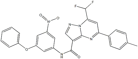 7-(difluoromethyl)-N-{3-nitro-5-phenoxyphenyl}-5-(4-methylphenyl)pyrazolo[1,5-a]pyrimidine-3-carboxamide Structure