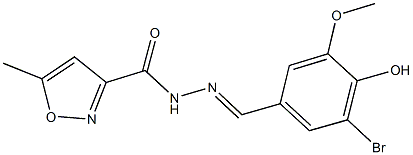 N'-(3-bromo-4-hydroxy-5-methoxybenzylidene)-5-methyl-3-isoxazolecarbohydrazide Structure