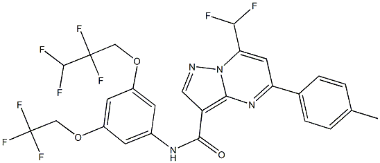 7-(difluoromethyl)-5-(4-methylphenyl)-N-[3-(2,2,3,3-tetrafluoropropoxy)-5-(2,2,2-trifluoroethoxy)phenyl]pyrazolo[1,5-a]pyrimidine-3-carboxamide Structure