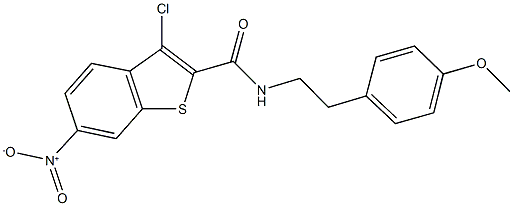 3-chloro-6-nitro-N-[2-(4-methoxyphenyl)ethyl]-1-benzothiophene-2-carboxamide Structure