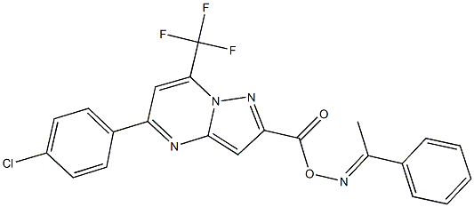 1-phenylethanone O-{[5-(4-chlorophenyl)-7-(trifluoromethyl)pyrazolo[1,5-a]pyrimidin-2-yl]carbonyl}oxime Structure