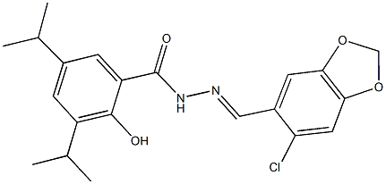 N'-[(6-chloro-1,3-benzodioxol-5-yl)methylene]-2-hydroxy-3,5-diisopropylbenzohydrazide Structure