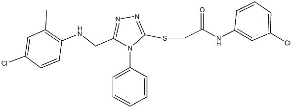 2-({5-[(4-chloro-2-methylanilino)methyl]-4-phenyl-4H-1,2,4-triazol-3-yl}sulfanyl)-N-(3-chlorophenyl)acetamide Structure