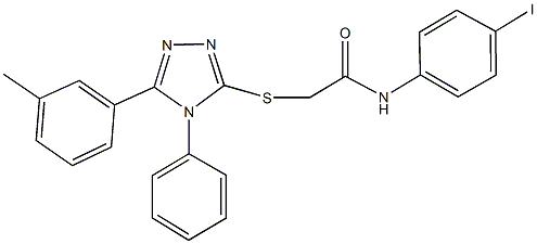 N-(4-iodophenyl)-2-{[5-(3-methylphenyl)-4-phenyl-4H-1,2,4-triazol-3-yl]sulfanyl}acetamide 구조식 이미지