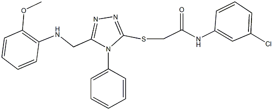 N-(3-chlorophenyl)-2-({5-[(2-methoxyanilino)methyl]-4-phenyl-4H-1,2,4-triazol-3-yl}sulfanyl)acetamide Structure