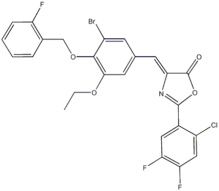 4-{3-bromo-5-ethoxy-4-[(2-fluorobenzyl)oxy]benzylidene}-2-(2-chloro-4,5-difluorophenyl)-1,3-oxazol-5(4H)-one Structure