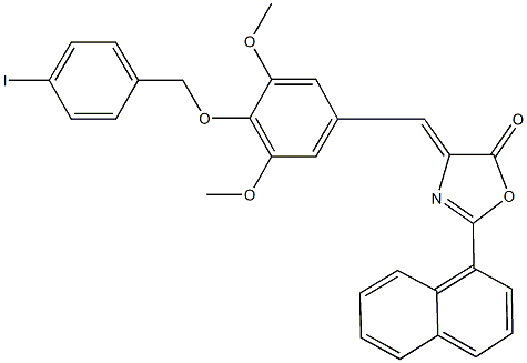 4-{4-[(4-iodobenzyl)oxy]-3,5-dimethoxybenzylidene}-2-(1-naphthyl)-1,3-oxazol-5(4H)-one Structure