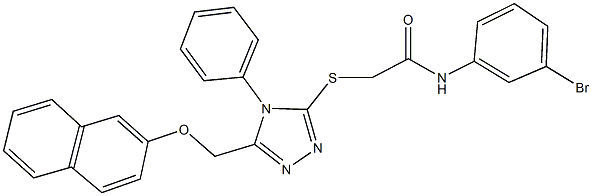 N-(3-bromophenyl)-2-({5-[(2-naphthyloxy)methyl]-4-phenyl-4H-1,2,4-triazol-3-yl}sulfanyl)acetamide 구조식 이미지