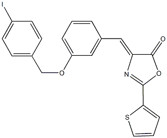 4-{3-[(4-iodobenzyl)oxy]benzylidene}-2-(2-thienyl)-1,3-oxazol-5(4H)-one Structure