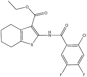 ethyl 2-[(2-chloro-4,5-difluorobenzoyl)amino]-4,5,6,7-tetrahydro-1-benzothiophene-3-carboxylate 구조식 이미지