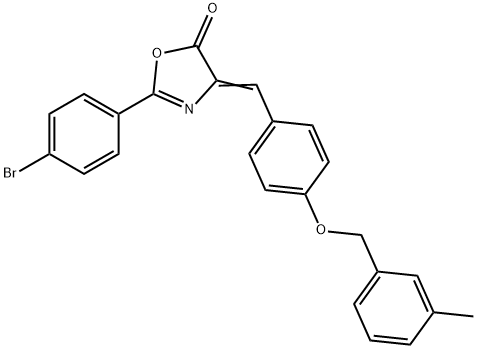 2-(4-bromophenyl)-4-{4-[(3-methylbenzyl)oxy]benzylidene}-1,3-oxazol-5(4H)-one Structure