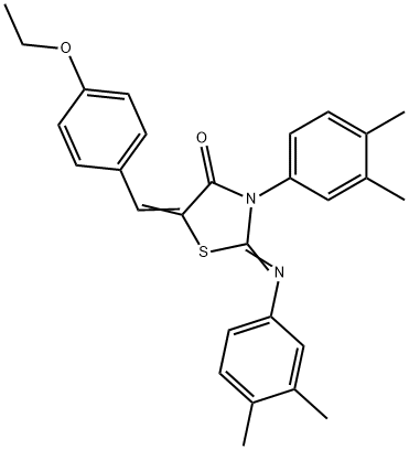 3-(3,4-dimethylphenyl)-2-[(3,4-dimethylphenyl)imino]-5-(4-ethoxybenzylidene)-1,3-thiazolidin-4-one Structure