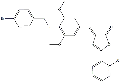 4-{4-[(4-bromobenzyl)oxy]-3,5-dimethoxybenzylidene}-2-(2-chlorophenyl)-1,3-oxazol-5(4H)-one Structure