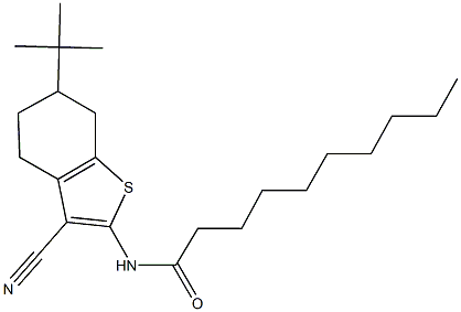 N-(6-tert-butyl-3-cyano-4,5,6,7-tetrahydro-1-benzothien-2-yl)decanamide Structure