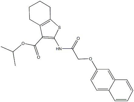 isopropyl 2-{[(2-naphthyloxy)acetyl]amino}-4,5,6,7-tetrahydro-1-benzothiophene-3-carboxylate Structure