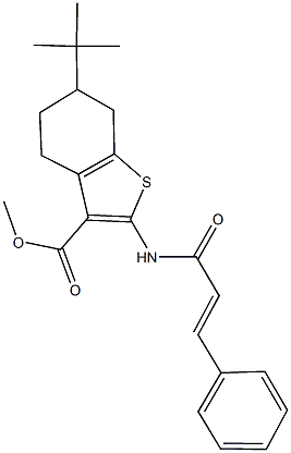 methyl 6-tert-butyl-2-(cinnamoylamino)-4,5,6,7-tetrahydro-1-benzothiophene-3-carboxylate 구조식 이미지