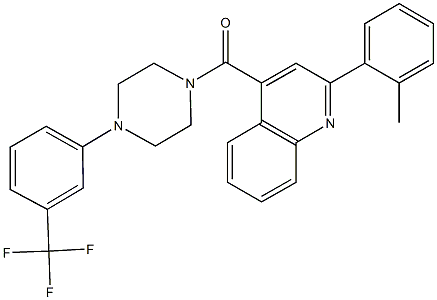 2-(2-methylphenyl)-4-({4-[3-(trifluoromethyl)phenyl]-1-piperazinyl}carbonyl)quinoline 구조식 이미지