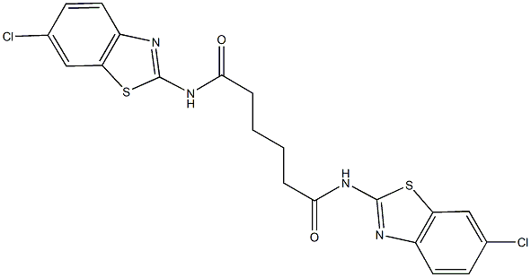 N~1~,N~6~-bis(6-chloro-1,3-benzothiazol-2-yl)hexanediamide 구조식 이미지