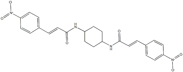 3-{4-nitrophenyl}-N-{4-[(3-{4-nitrophenyl}acryloyl)amino]cyclohexyl}acrylamide Structure