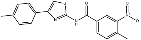 3-nitro-4-methyl-N-[4-(4-methylphenyl)-1,3-thiazol-2-yl]benzamide Structure