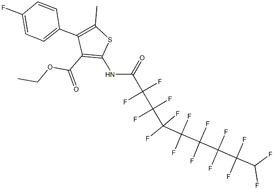 ethyl 4-(4-fluorophenyl)-2-[(2,2,3,3,4,4,5,5,6,6,7,7,8,8,9,9-hexadecafluorononanoyl)amino]-5-methyl-3-thiophenecarboxylate 구조식 이미지