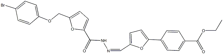 ethyl 4-[5-(2-{5-[(4-bromophenoxy)methyl]-2-furoyl}carbohydrazonoyl)-2-furyl]benzoate 구조식 이미지