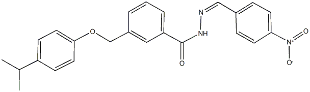 N'-{4-nitrobenzylidene}-3-[(4-isopropylphenoxy)methyl]benzohydrazide 구조식 이미지