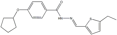 4-(cyclopentyloxy)-N'-[(5-ethyl-2-thienyl)methylene]benzohydrazide 구조식 이미지
