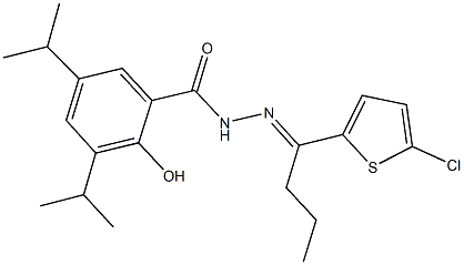 N'-[1-(5-chloro-2-thienyl)butylidene]-2-hydroxy-3,5-diisopropylbenzohydrazide Structure