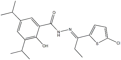 N'-[1-(5-chloro-2-thienyl)propylidene]-2-hydroxy-3,5-diisopropylbenzohydrazide Structure