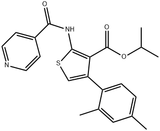 isopropyl 4-(2,4-dimethylphenyl)-2-(isonicotinoylamino)-3-thiophenecarboxylate Structure