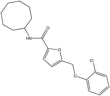 5-[(2-chlorophenoxy)methyl]-N-cyclooctyl-2-furamide Structure