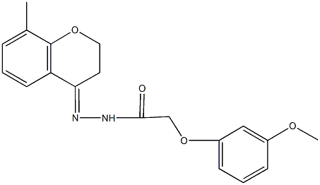 2-(3-methoxyphenoxy)-N'-(8-methyl-2,3-dihydro-4H-chromen-4-ylidene)acetohydrazide 구조식 이미지