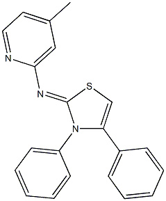 N-(3,4-diphenyl-1,3-thiazol-2(3H)-ylidene)-N-(4-methyl-2-pyridinyl)amine Structure