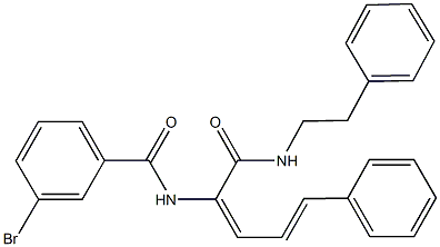 3-bromo-N-(4-phenyl-1-{[(2-phenylethyl)amino]carbonyl}-1,3-butadienyl)benzamide Structure
