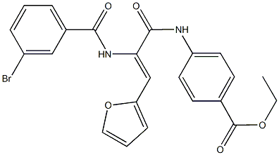 ethyl 4-{[2-[(3-bromobenzoyl)amino]-3-(2-furyl)acryloyl]amino}benzoate 구조식 이미지