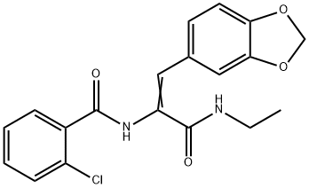 N-{2-(1,3-benzodioxol-5-yl)-1-[(ethylamino)carbonyl]vinyl}-2-chlorobenzamide 구조식 이미지