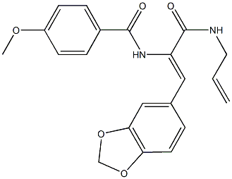 N-[1-[(allylamino)carbonyl]-2-(1,3-benzodioxol-5-yl)vinyl]-4-methoxybenzamide Structure