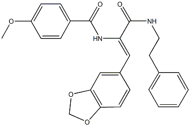 N-(2-(1,3-benzodioxol-5-yl)-1-{[(2-phenylethyl)amino]carbonyl}vinyl)-4-methoxybenzamide Structure