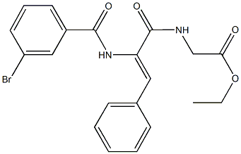 ethyl ({2-[(3-bromobenzoyl)amino]-3-phenylacryloyl}amino)acetate 구조식 이미지
