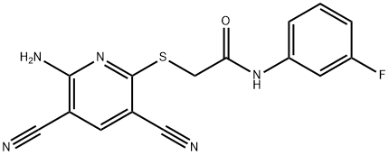 2-[(6-amino-3,5-dicyano-2-pyridinyl)sulfanyl]-N-(3-fluorophenyl)acetamide 구조식 이미지