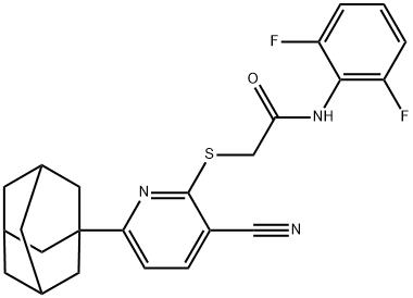 2-{[6-(1-adamantyl)-3-cyano-2-pyridinyl]sulfanyl}-N-(2,6-difluorophenyl)acetamide Structure