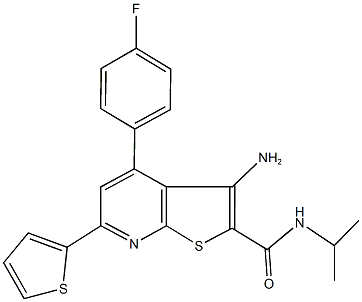 3-amino-4-(4-fluorophenyl)-N-isopropyl-6-(2-thienyl)thieno[2,3-b]pyridine-2-carboxamide Structure