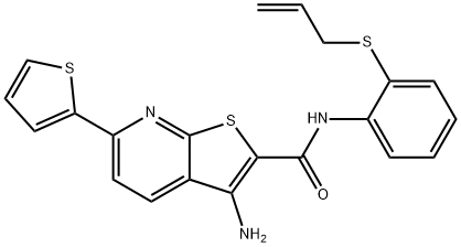 N-[2-(allylsulfanyl)phenyl]-3-amino-6-(2-thienyl)thieno[2,3-b]pyridine-2-carboxamide 구조식 이미지