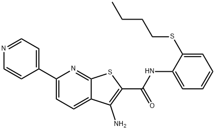 3-amino-N-[2-(butylsulfanyl)phenyl]-6-(4-pyridinyl)thieno[2,3-b]pyridine-2-carboxamide 구조식 이미지