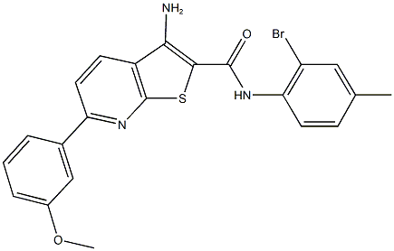 3-amino-N-(2-bromo-4-methylphenyl)-6-(3-methoxyphenyl)thieno[2,3-b]pyridine-2-carboxamide Structure