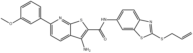 N-[2-(allylsulfanyl)-1,3-benzothiazol-6-yl]-3-amino-6-(3-methoxyphenyl)thieno[2,3-b]pyridine-2-carboxamide Structure