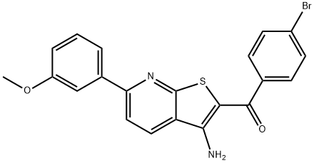 [3-amino-6-(3-methoxyphenyl)thieno[2,3-b]pyridin-2-yl](4-bromophenyl)methanone 구조식 이미지