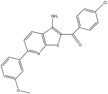 [3-amino-6-(3-methoxyphenyl)thieno[2,3-b]pyridin-2-yl](4-chlorophenyl)methanone 구조식 이미지