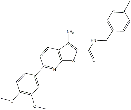 3-amino-6-(3,4-dimethoxyphenyl)-N-(4-methylbenzyl)thieno[2,3-b]pyridine-2-carboxamide Structure